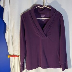 Women's L.L.Bean Pullover, Long-Sleeve Shawl Collar, Size Medium